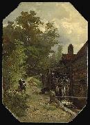 Gerard Bilders Jacob van Ruisdael, sketching a watermill oil painting